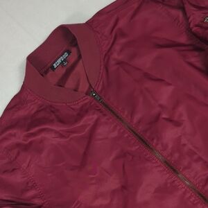 Elwood Nylon Bomber Jacket Burgundy Mens Full‎ Zip Size Large